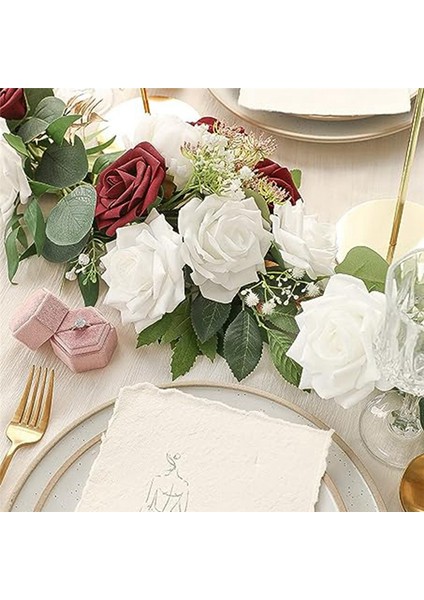 Dıy Düğün Buket Dekorasyonu Için 25 Çubuk Ev Dekoru Gradyan Buket Düzenleme Çiçekleri ile Yapay Güller (Yurt Dışından) indirimleri