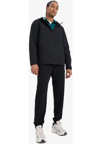 Fit Su İtici Softshell Polar Regular Fit Kapüşonlu Fermuarlı Mevsimlik Baharlık Yağmurluk