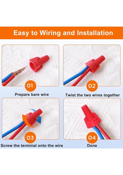 Kırmızı Tel Somunu, Kanatlı Tel Ucu Konnektör Kapağı, Somun 18-8 Awg, HSP13 Tipi Vidalı Terminal Elektrik Kablolarını Bağlamak Için (Yurt Dışından) fırsatları