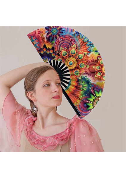 Katlanır Fan El Naylon Kumaş Katlanabilir El Fanı Çin Kung Fu Fan Festival Dekorasyon Zanaat Parti Iyilik (Yurt Dışından) fırsatları