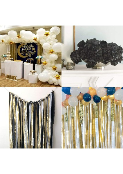 Crepe Paper STREAMERS12 Pcs Altın Flamalar, Gümüş ve Siyah Flamalar Doğum Günü Partisi Düğünü Için Parti Dekorasyonları (Yurt Dışından) indirimleri