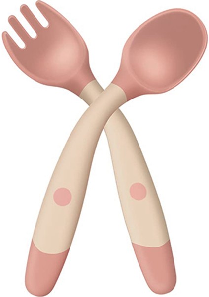 Yürümeye Başlayan Sofra Takımı Bebek Kaşık ve Çatal Set Çocukların Yeme Eğitimi Sofra Takımları Çocuk Bebek Bebek Besleme Seti (Yurt Dışından)