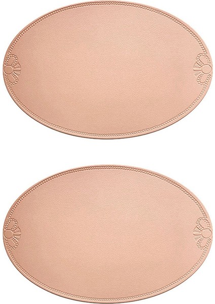 Retro Pu Placemat Avrupa Fransız Tarzı Oval Yalıtım Mats Su Geçirmez ve Yağ Durumsal Batı Yemek Masası Mat Ev A (Yurt Dışından)