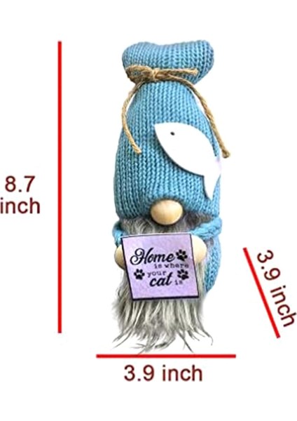 El Yapımı Mavi Doldurulmuş Kediler Ev Için Gnome Dekorasyonu, Kediler Tema Koleksiyon Figür Gnome Peluş ve Sıcak Ülke Dekor (Yurt Dışından) indirimleri