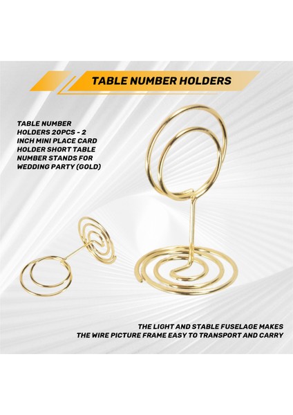 Tablo Numarası Tutucular 20PCS - 2 Inç Mini Yer Kart Tutucu Kısa Tablo Numarası Düğün Partisi (Altın) (Yurt Dışından) fırsatları