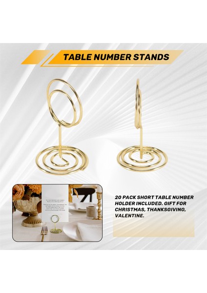 Tablo Numarası Tutucular 20PCS - 2 Inç Mini Yer Kart Tutucu Kısa Tablo Numarası Düğün Partisi (Altın) (Yurt Dışından) indirimleri