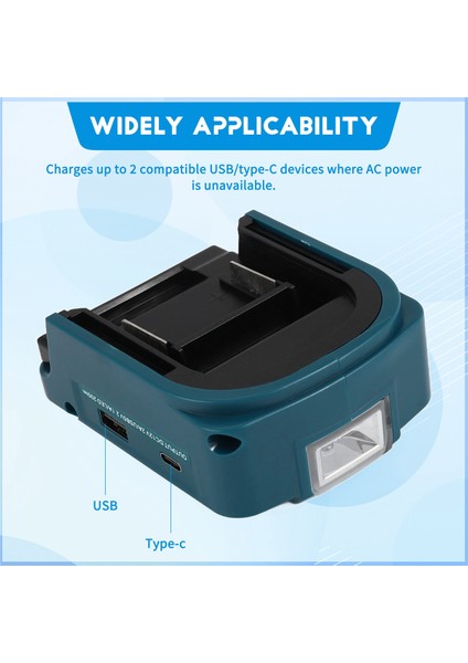 Makita ADP05 14.4V/18V Lion Pil Usb/typ-C Dönüştürücü Bağlantı Noktası Makita Için LED Işık Spot Işığı Açık Işık (Yurt Dışından) indirimleri