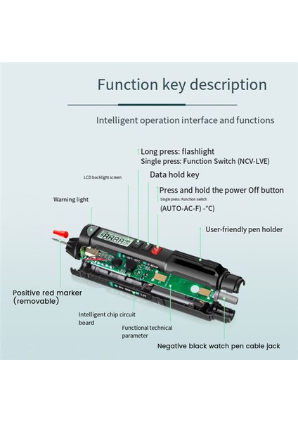 Aneng A3007 Mini Pen Multimetre Ses Yaması 6000COUNTS Voltmetre LCD El Flashlight Ncv Test Cihazı Voltaj Direnci (Yurt Dışından) fırsatları