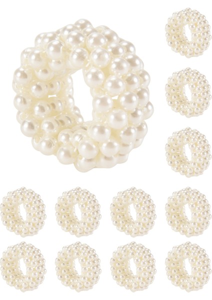 Peçete Yüzüğü 12 Parçalı Set, Beyaz Inci Düğün (Yurt Dışından)