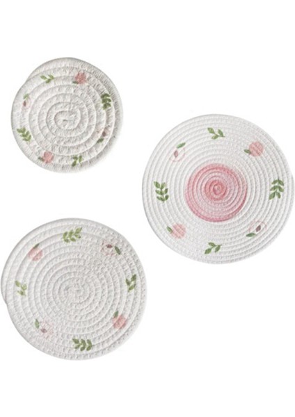 Yuvarlak Masa Mat Dokuma Placemats Anti Slip Yemek Masası Paspaslar Kıyafet Olmayan Tanda Tahsil Pedleri Mutfak Içecek Kupası Barınaklar A (Yurt Dışından)