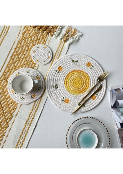 Yuvarlak Masa Mat Dokuma Placemats Anti Slip Yemek Masası Paspaslar Kıyafet Olmayan Tanda Tahsil Pedleri Mutfak Içecek Kupası Barınaklar A (Yurt Dışından) modelleri
