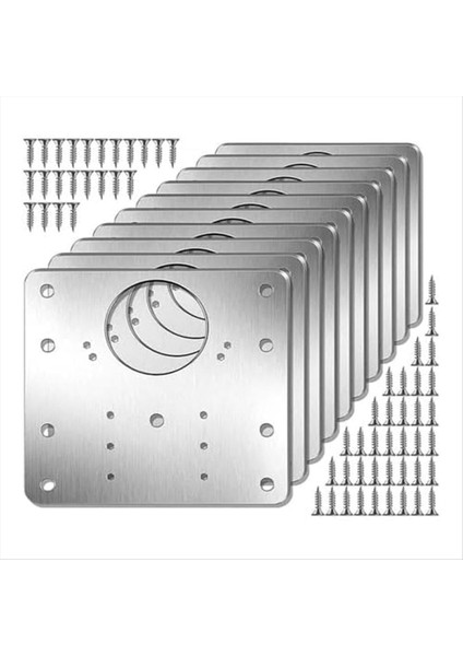 Dolap Menteşe Onarım Plakası Kiti Mutfak Dolap Kapısı Menteşe Montaj Plakası Düzlemeli Düz Sabitleme Brace Braketleri (Yurt Dışından)