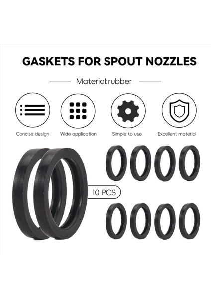 10 Paketi Kauçuk Halka Contalar Contaları Gazlar Contaları Çıkarabilir Yakıt Yıkayıcı Contaları Yedek Gaz Contaları Çoğu Gaz Can Can Spout (Yurt Dışından) fırsatları