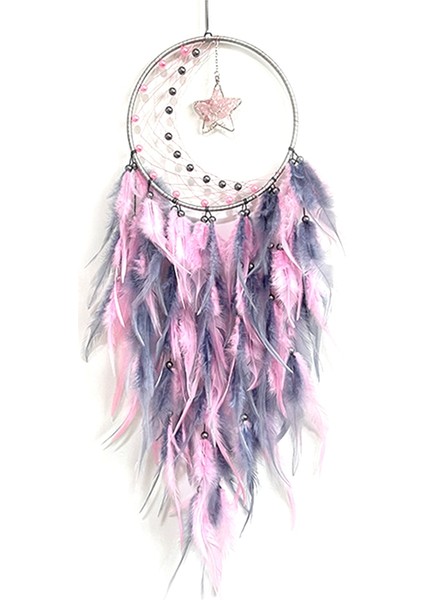 Yatak Odası Için Tüy Rüya Yakalayıcı, Yıldız Kolye ile Rüya Yakalayıcı, Duvar Asma Zanaat Hediyeleri Için Rüya Yakalayıcı Pembe (Yurt Dışından)