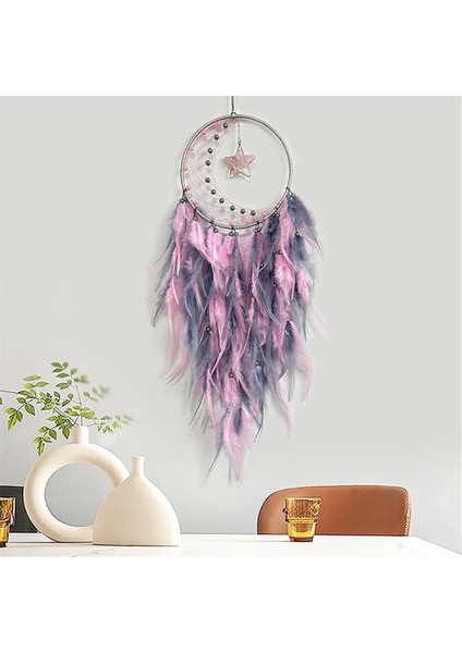 Yatak Odası Için Tüy Rüya Yakalayıcı, Yıldız Kolye ile Rüya Yakalayıcı, Duvar Asma Zanaat Hediyeleri Için Rüya Yakalayıcı Pembe (Yurt Dışından) modelleri