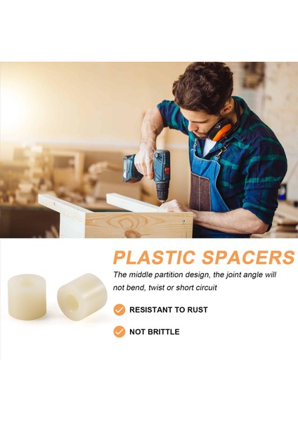 Plastik Silindir Ara Çılgın Yıkayıcı 7mm x 3.2mm x 6mm 100 Pcs Fildişi (Yurt Dışından) indirimleri