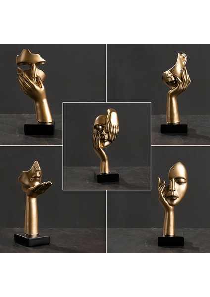 Nordic Statue Soyut Reçine Masaüstü Süsler Heykel Figürinleri Yüz Karakter Sanat El Sanatları Ofisi Ev Dekorasyonu C (Yurt Dışından) modelleri