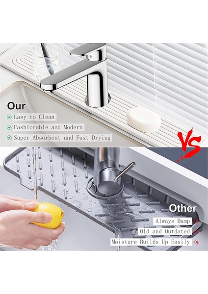 Mutfak Lavabosu Için Musluk Mat Diatomit Hızlı Kurutma Taş Lavabo Tepsisi Emici Mat Musluk Sıçrama Koruma Mutfak Lavabosu (Yurt Dışından) indirimleri