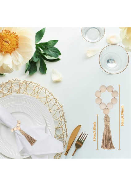 12PCS Doğal Ahşap Boncuklar Peçete ile Peçete Halkaları Noel Çiftlik Evi Düğün Ev Masa Dekor (Yurt Dışından) modelleri
