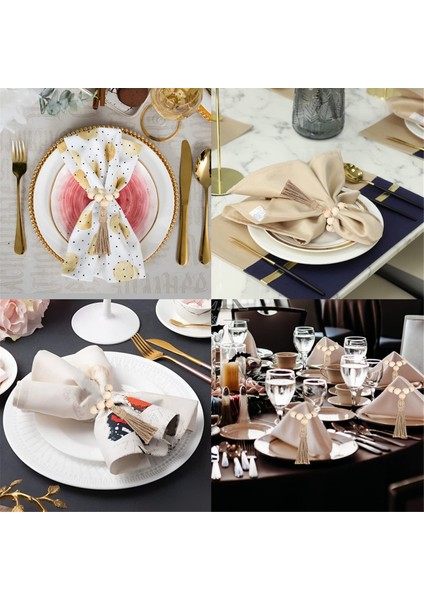 12PCS Doğal Ahşap Boncuklar Peçete ile Peçete Halkaları Noel Çiftlik Evi Düğün Ev Masa Dekor (Yurt Dışından) indirimleri