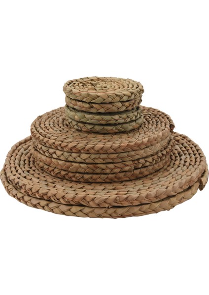 10 Adet Yuvarlak Örgü Placemat Kaymaz Isıya Dayanıklı Paspaslar Masa, Tencere, Mutfakta Tava Demlikleri, 12 Inç, 8 Inç, 4 Inç (Yurt Dışından)