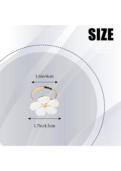 Peçete Yüzükleri Seti 6 Peçete Yüzük Tutucu Beyaz Çiçekler Peçete Tokaları Zarif Peçete Tutucuları Yemek Masa Masası (Yurt Dışından) indirimleri