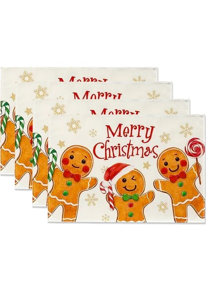 4pcs Noel Ağaçları Kar Pembe Noel Placemats Mutfak Yemek Dekorasyonu Için Kış Masa Paspasları P (Yurt Dışından) indirimleri