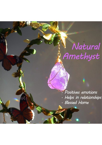 Ametist Ay Kristal Suncatcher Pencere Asma, Iyi Şanslar Kadınlar Için Hediyeler Noel Şükran Günü Doğum Günü Kristal (Yurt Dışından) fırsatları