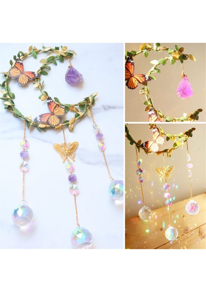 Ametist Ay Kristal Suncatcher Pencere Asma, Iyi Şanslar Kadınlar Için Hediyeler Noel Şükran Günü Doğum Günü Kristal (Yurt Dışından) indirimleri
