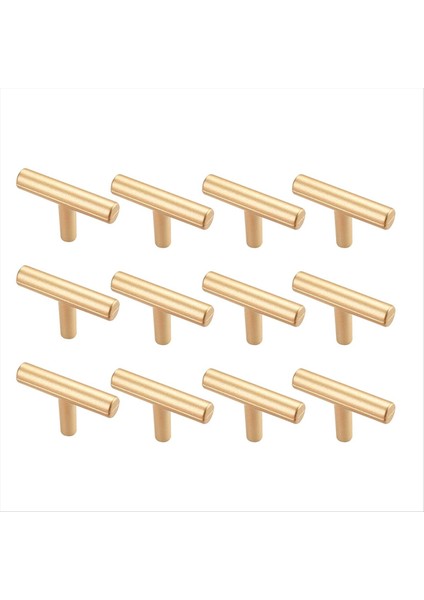 12 Paket Mutfak Dolap Kolları Fırçalanmış Nikel Dolap, Gardıroplar Için Vidalı 46MM T Çubuk Tutamakları Banyo Kapıları (Yurt Dışından)