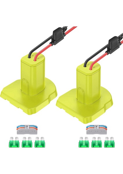 Ryobi 18V Pil Adaptör Güç Tekerlekleri Için 2 Pack Güç Tekerlek Adaptörü Sigortalar ve 12AWG Tel Terminalleri ile Pil Dönüşümü (Yurt Dışından)