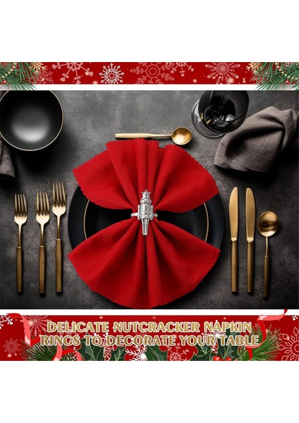 Noel Fındıkkıran Peçete Yüzük Seti 12, Peçete Yüzükleri Noel Dekorasyonu Için Metal Peçete Tutucuları (Gümüş) (Yurt Dışından) indirimleri