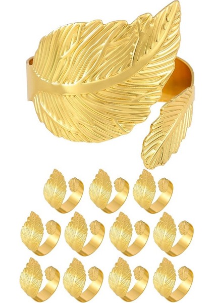 12PCS Peçete Halkaları, Yaprak Peçete Halkaları, Sonbahar Peçete Halkaları, Noel Için Boho Peçete Halkaları, Düğün, Masa Dekoru (Yurt Dışından)