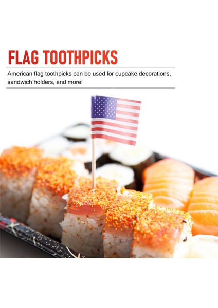 100 Amerikan Bayrağı Kürdan Parti Cupcake Dekorasyon Sandviç Mini Yemek Seçimleri (Yurt Dışından) fırsatları