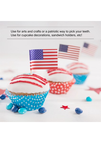 100 Amerikan Bayrağı Kürdan Parti Cupcake Dekorasyon Sandviç Mini Yemek Seçimleri (Yurt Dışından) indirimleri