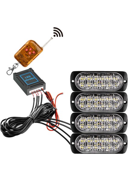 Araba Ön Aydınlatma 12V 24V Acil Durum Flaşı Uyarı Işıkları 12LED Flaş Işıkları Sarı Sinyal Lambası (Yurt Dışından)