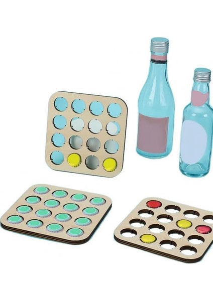 4 Adet Ahşap Bira Şişesi Kapağı Ekran Stantları, 16 Yuvalı Navajo Koleksiyon Bardak Altlıkları, 4.33X4.33 Koleksiyoncu Için Kare Organizatör (Yurt Dışından) indirimleri