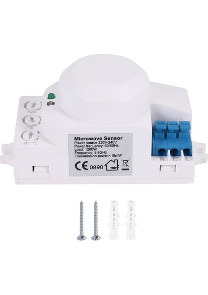 5.8ghz Hf Sistem LED Mikrodalga 360 Derece Hareket Sensörü Işık Anahtarı Gövde Hareket Dedektörü, Beyaz (Yurt Dışından) modelleri