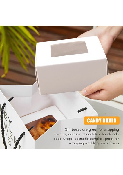 50 Adet Mini Kraft Kağıt Kutusu Pencereli Mevcut Paketleme Kutusu Ev Yapımı Sabun Kutusu Fırın Şekeri (Beyaz) (Yurt Dışından) indirimleri