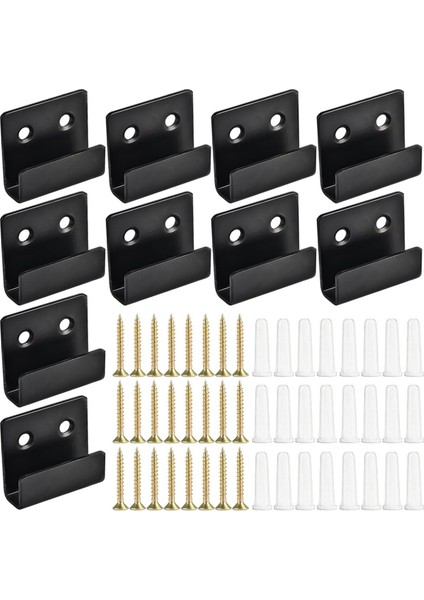 10 Paket Duvara Monte Ayna Klipsleri Paslanmaz Çelik U Vidalı Braketler Ayna Asma Kiti Ağır Hizmet Tipi Resim Kancaları (Yurt Dışından)