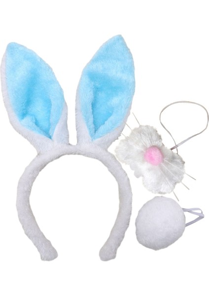 Peluş Kumaş Tavşan Seti, Paskalya Partisi Malzemeleri, Festival Kostümü Akessory, Paskalya Dekorasyonları, Tavşan Kulağı, Kuyruk ve Burun B (Yurt Dışından)