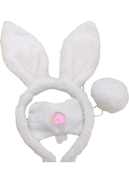 Peluş Kumaş Tavşan Seti, Paskalya Partisi Malzemeleri, Festival Kostümü Akessory, Paskalya Dekorasyonları, Tavşan Kulağı, Kuyruk ve Burun B (Yurt Dışından) modelleri