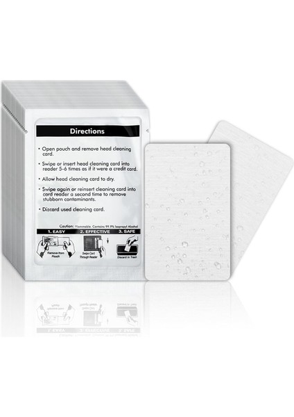 Kart Okuyucu Temizlik Kartları - Çift Yan Kredi Kartı Okuyucu Temizleyici, CR80 Kart Okuyucu Temizleyici Pos Temizleme Kartları (50 Pcs) (Yurt Dışından)