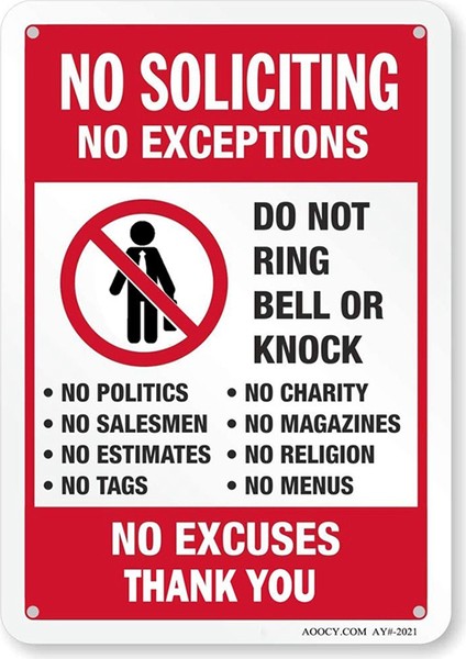 Talep Yok, Ev Kapısı Ofisi Iş Bahçesi Için Komik Dekor, Metal Alüminyum Passız, Mazeret Yok, Istisna Yok (Yurt Dışından)