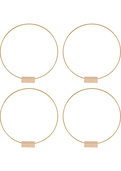 4 Adet 12 Inç Metal Çiçek Çember Merkez Parçası Masa Için, 4 Adet ile Metal Çelenk Yüzüğü Dıy Için Ahşap Yer Kartı Tutucu (Yurt Dışından)