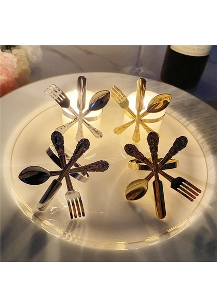 12PCS Metal Bıçak ve Çatal Kaşık Peçete Yüzük Halkaları Günlük Masa Partileri Için Kullanılan Noel Partisi Için Tutucu Gümüş (Yurt Dışından) indirimleri