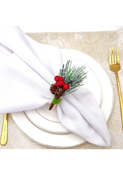 6pcs Noel Peçete Halkaları Ahşap El Yapımı Holly Berry Peçete Sahibi Düğün, Ziyafet, Doğum Günü, Şükran Günü Için (Yurt Dışından) indirimleri