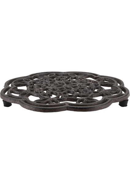Yuvarlak Dökme Demir Trivet Demir Isı Izleme Trivet Slip Olmayan Şişkinler Mutfak Yemek Masa Dekoru Için Vintage Desen (Yurt Dışından) modelleri