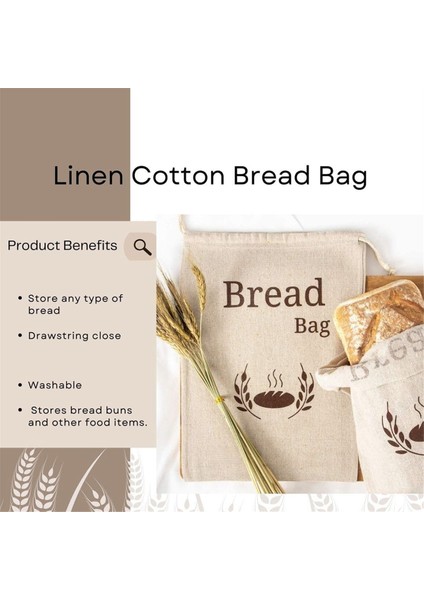 Organik Keten Ekmek Çantası Yeniden Kullanılabilir Ekmek Çanta Yemek Depolama Çantası Ekmek Depo Çantaları Eko Ekmek Çanta (Yurt Dışından) fırsatları