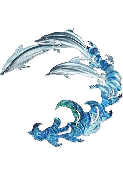 Metal Dolphin Sprey Duvar Dekoru, Yunus Duvar Sanatı Dekorasyonu, Metal Sprey Duvar Sanatı, Akvaryum Okyanus Duvarı Dekoru Home-A Için (Yurt Dışından)
